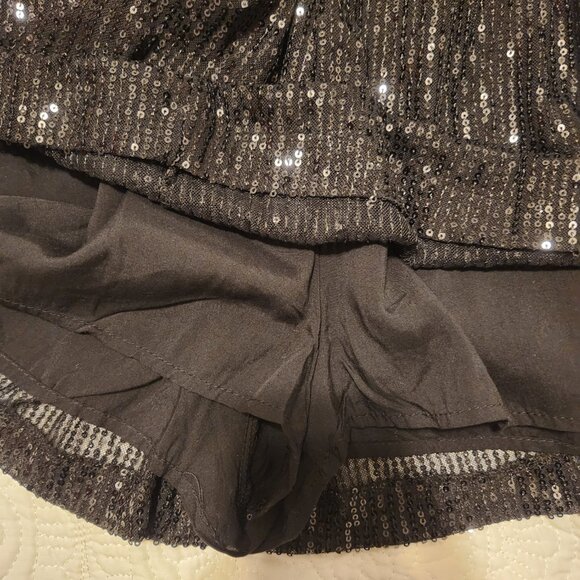 Black Sequin Mini Dress - Picture 2 of 6
